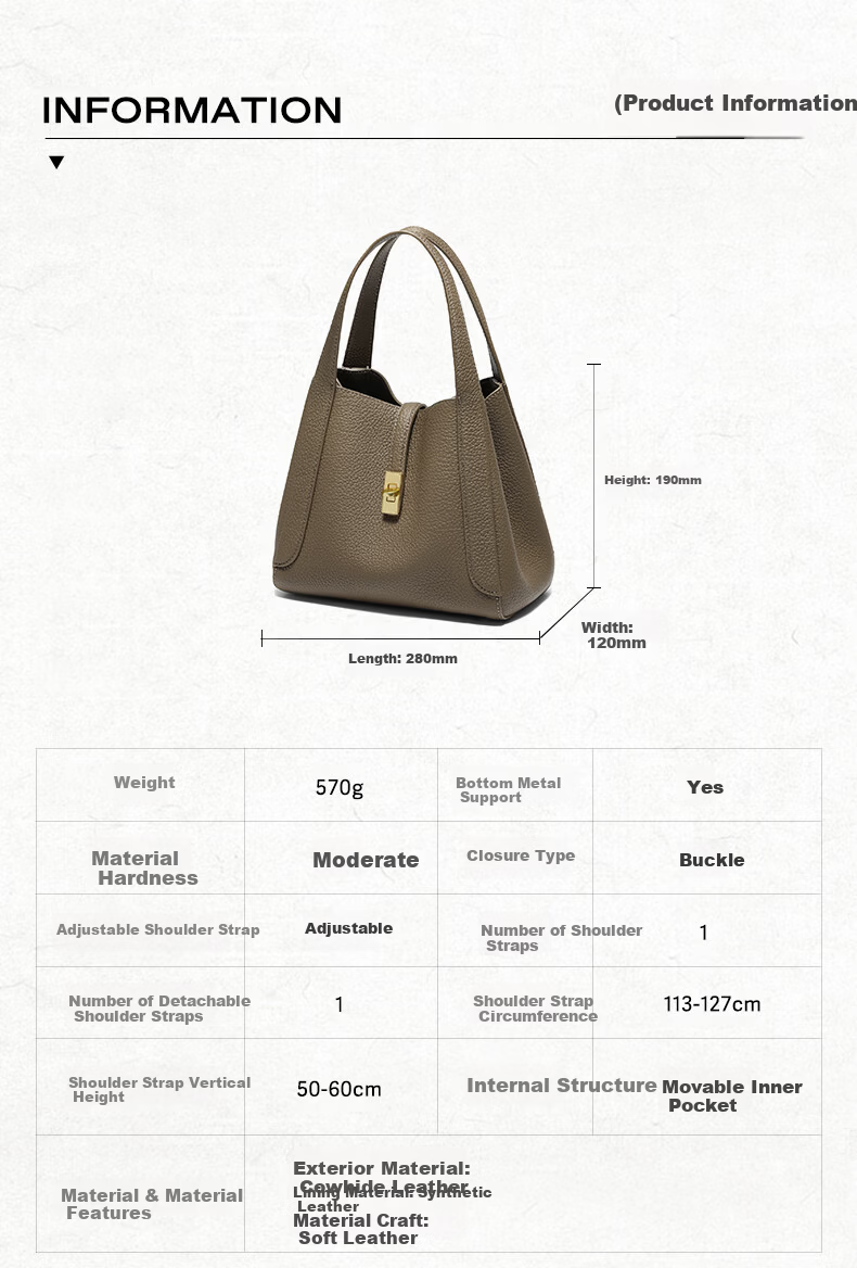 Belle Women's Handbag Mountain Shadow Series Basket Bag Gift-Quality Textured Genuine Leather Crossbody Tote BL878AX6 Gray 9