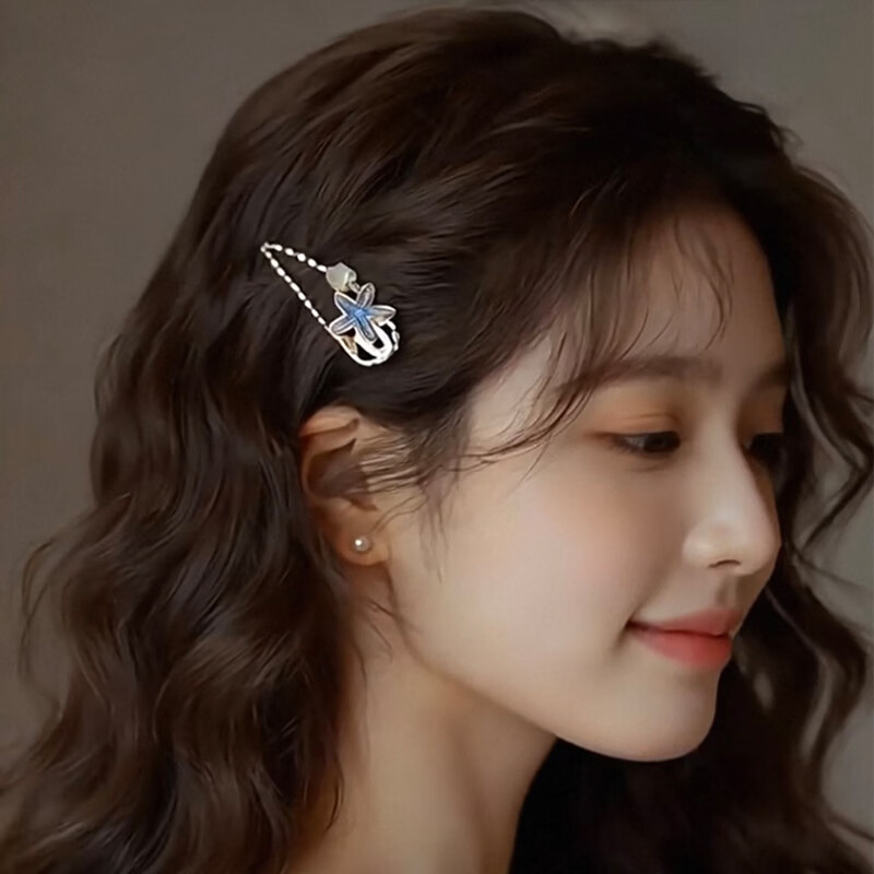 CHIMERA Starfish Shell Edge Side Bang Hair Clip Duckbill Clip Hairpin 6.1 Children's Day Gift