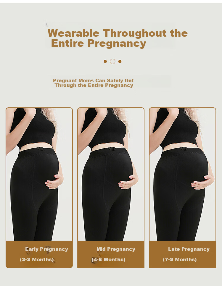 Langsha Maternity Leggings Spring and Autumn Thin Outerwear One-piece Adjustable Belly Support Fleece-lined Tights Black with Foot 8