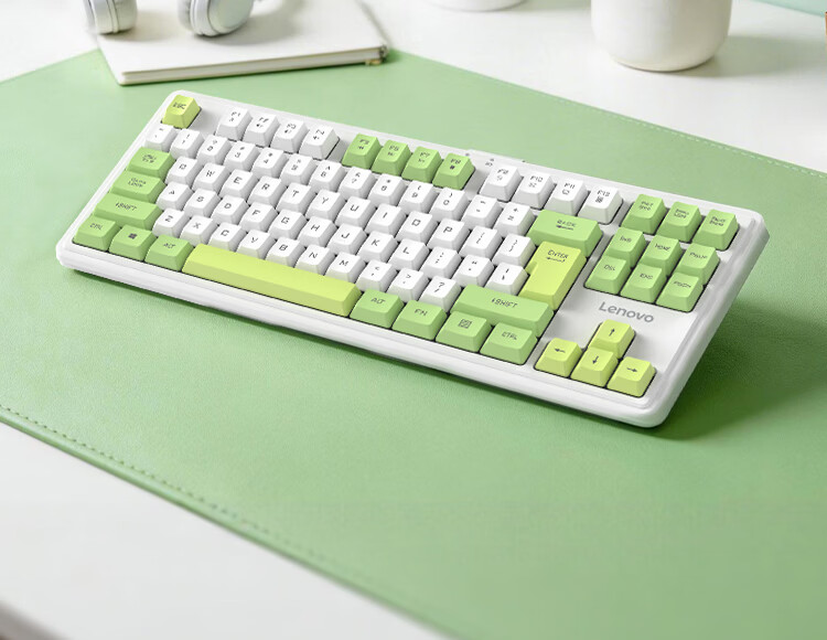 Lenovo Zhaoyang Yue 2.4G Wireless Keyboard 87-Key Compact Layout Mechanical Feel Business Office Portable Desktop Laptop Silent Keyboard Pink 2