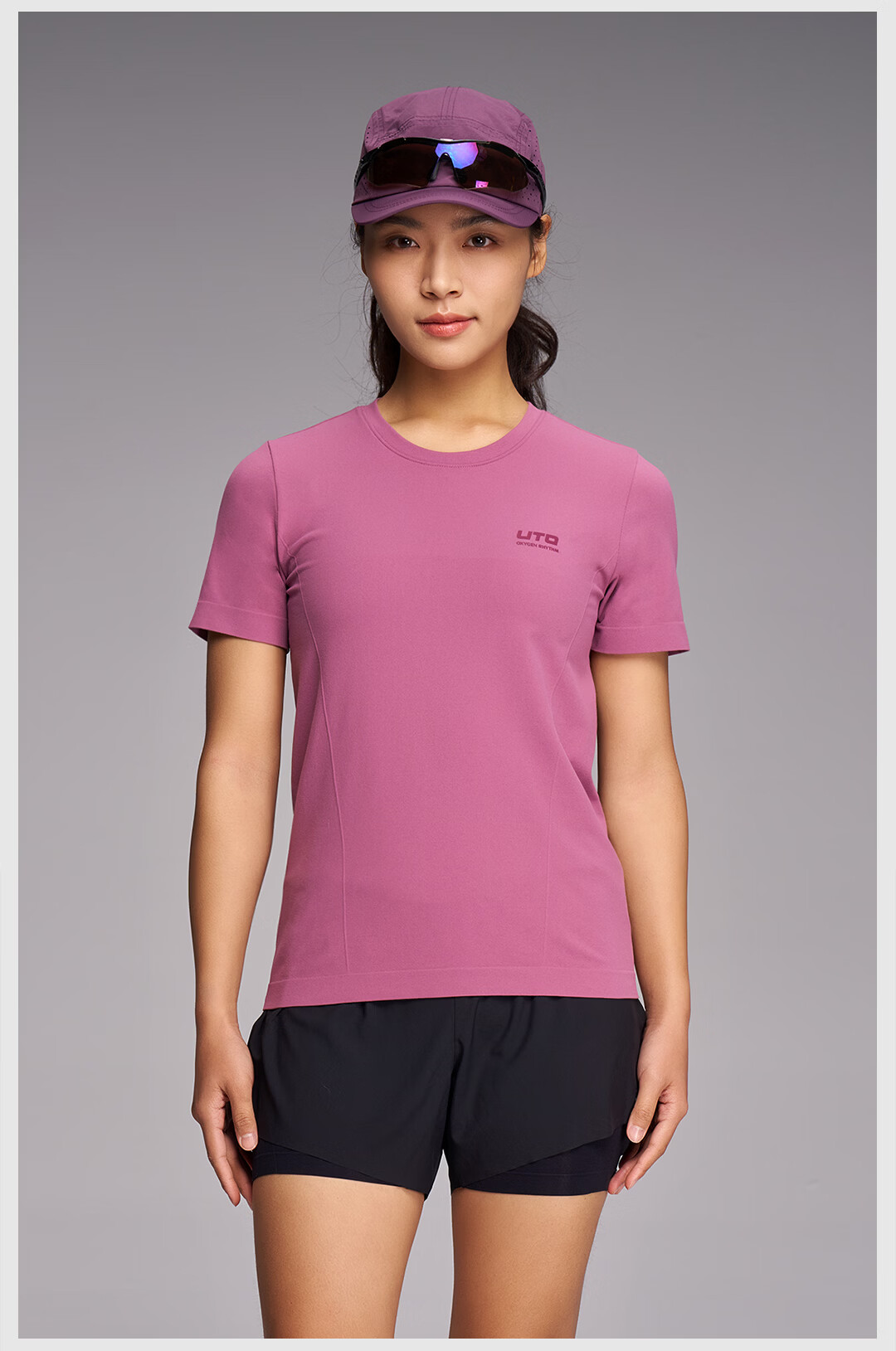 UTO Cotton-Feel Quick-Dry Short Sleeve Sports T-Shirt for Men and Women, Daily Commute Running Quick-Dry Shirt, Classic Black (Men's) M 19