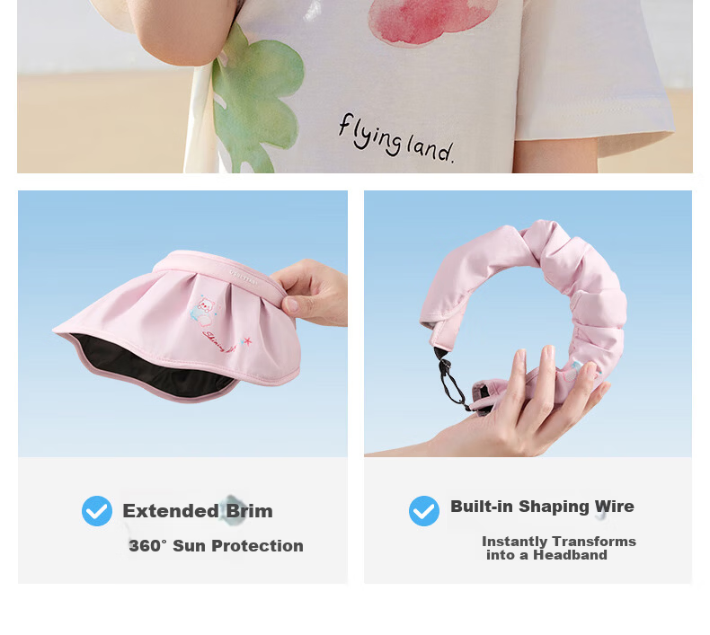 Betis Children's Shell Sun Protection Hat Unisex Kids Summer Beach Baby Outdoor UV Protection Open-Top Hat 24