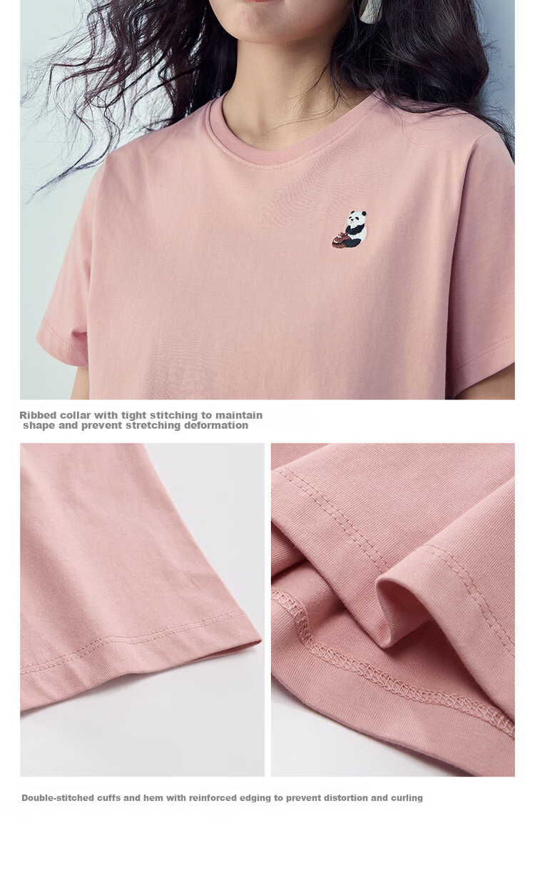 Giordano Women's Short Sleeve T-Shirt New Pure Cotton Casual Round Neck Embroidered Animal Top 05396384 9