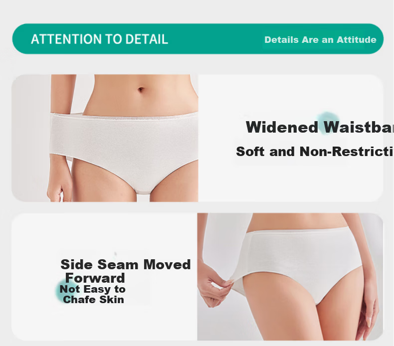 Beianshi Disposable Women's Cotton Antibacterial Maternity Postpartum Cotton Travel Portable White L Underwear 21