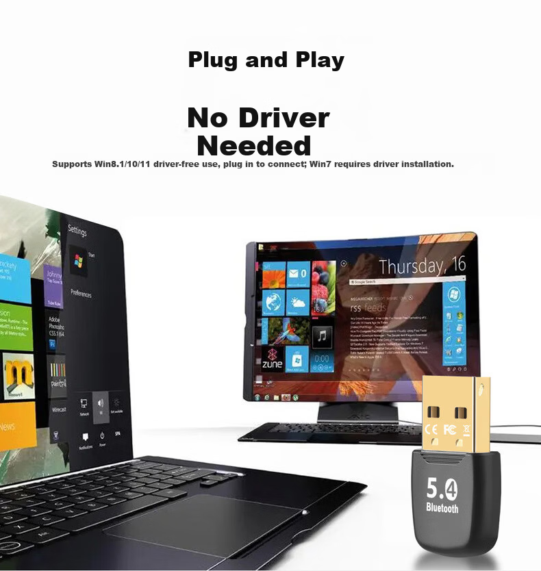 Yinwangsi [Over 100K Sold Online] Desktop Computer Bluetooth Headset Microphone 2-in-1 Wireless Ear-Hanging Laptop USB Receiver Conference Use 19