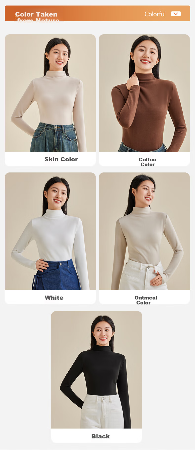 Borui Camellia Oil Moisturizing Boat Neck Base Shirt 10A Antibacterial Mite-Resistant Women's Thermal High Elastic Soft Slim Fit Top 21