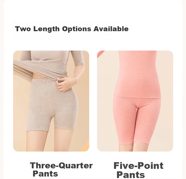 Zaisuo Women's Thermal Wool and Silk Seamless Thickened Autumn Winter Shorts Leggings Mid-Length Pants 7