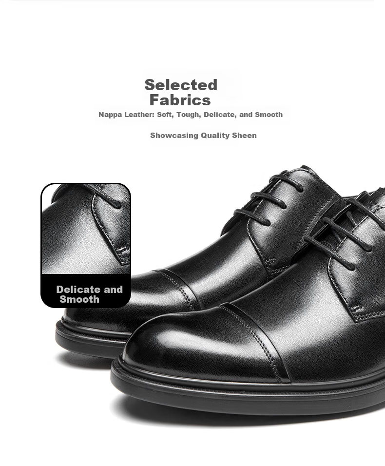 Aokang Comfortable Cowhide Breathable Business Formal Lace-up Durable Leather Shoes Brown Size 39 4