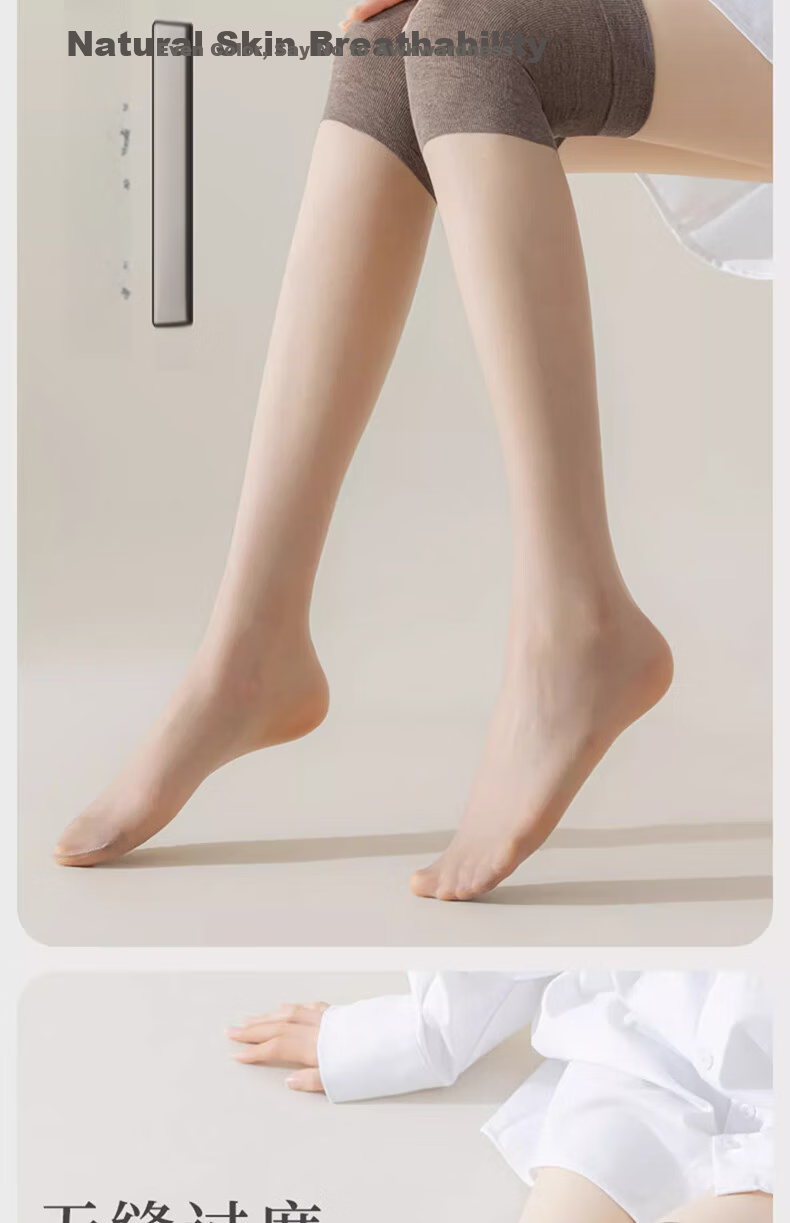 Cotton Full Knee-High Knee Brace Stockings for Women Over-the-Knee Air Conditioning Socks Anti-Slip Anti-Snag Calf Half-Length Mid-Calf Long Socks Summer 6