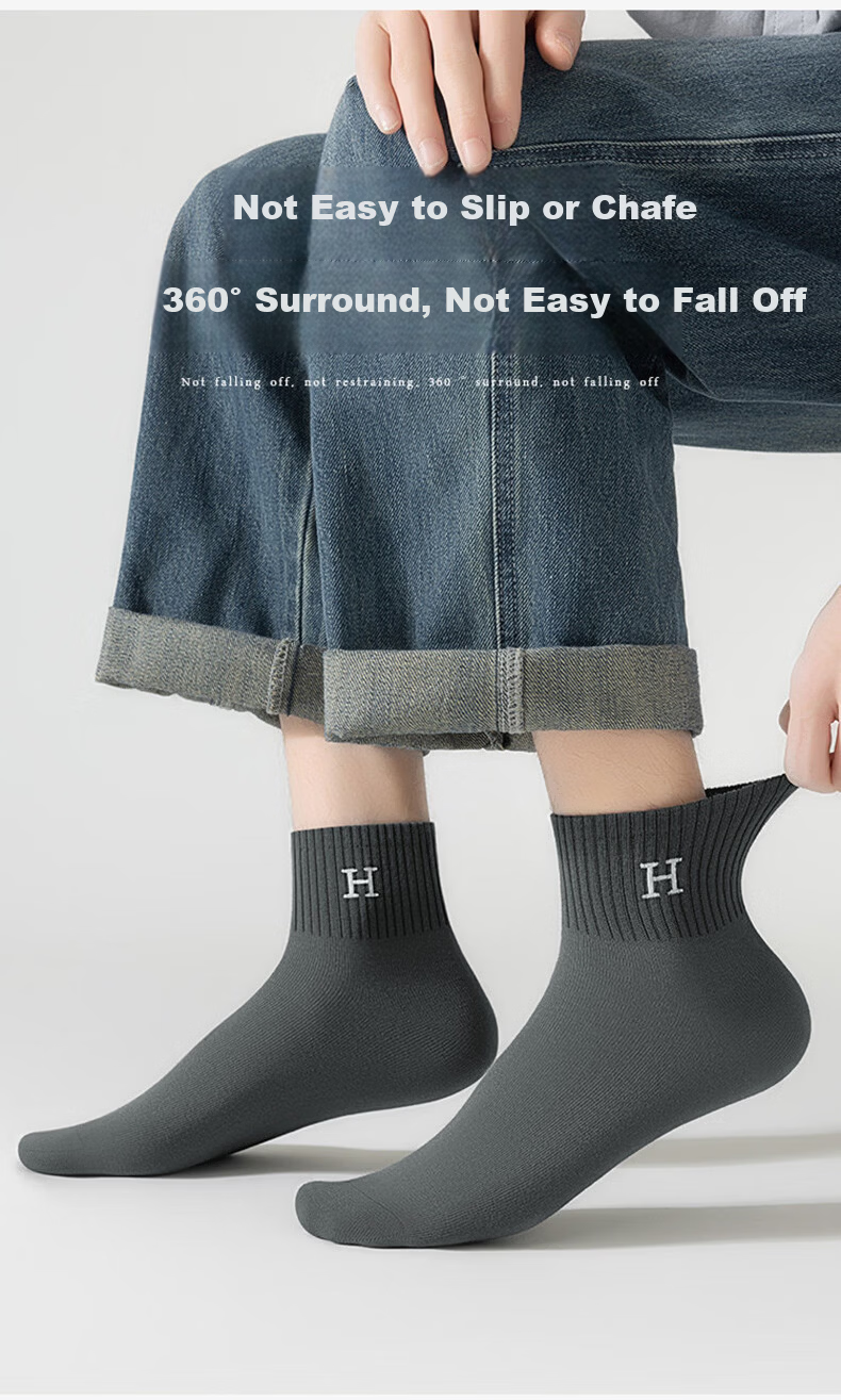Yimian Men's Short Socks 100% Cotton Summer Thin Antibacterial Odor-Resistant Breathable Sports Cotton Low-Cut Socks 10 Pairs 10