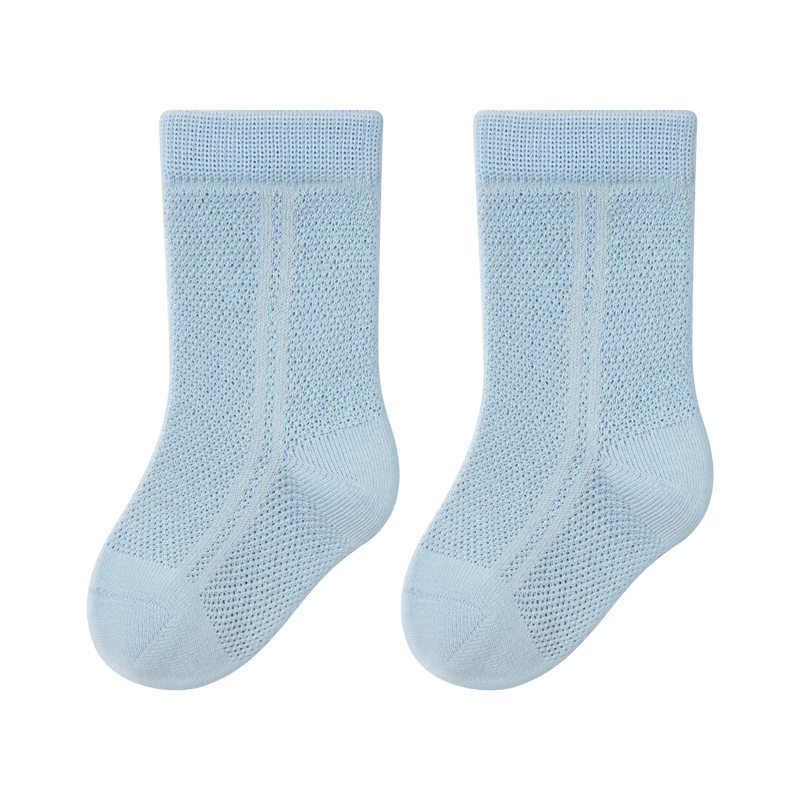 Growth Baby Socks Summer Thin Breathable Mesh Cotton Infant Socks Solid Color Seamless Mid-Calf Socks Loose Cuffs Non-Binding