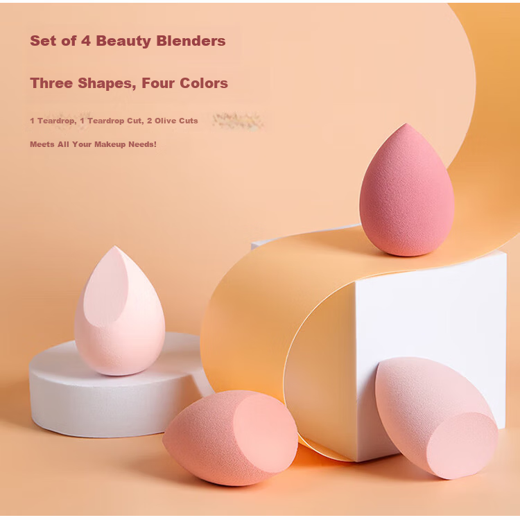 Yefili Four Strawberry Mousse Makeup Sponges Cosmetic Beauty Blenders Foundation Puff Set 3