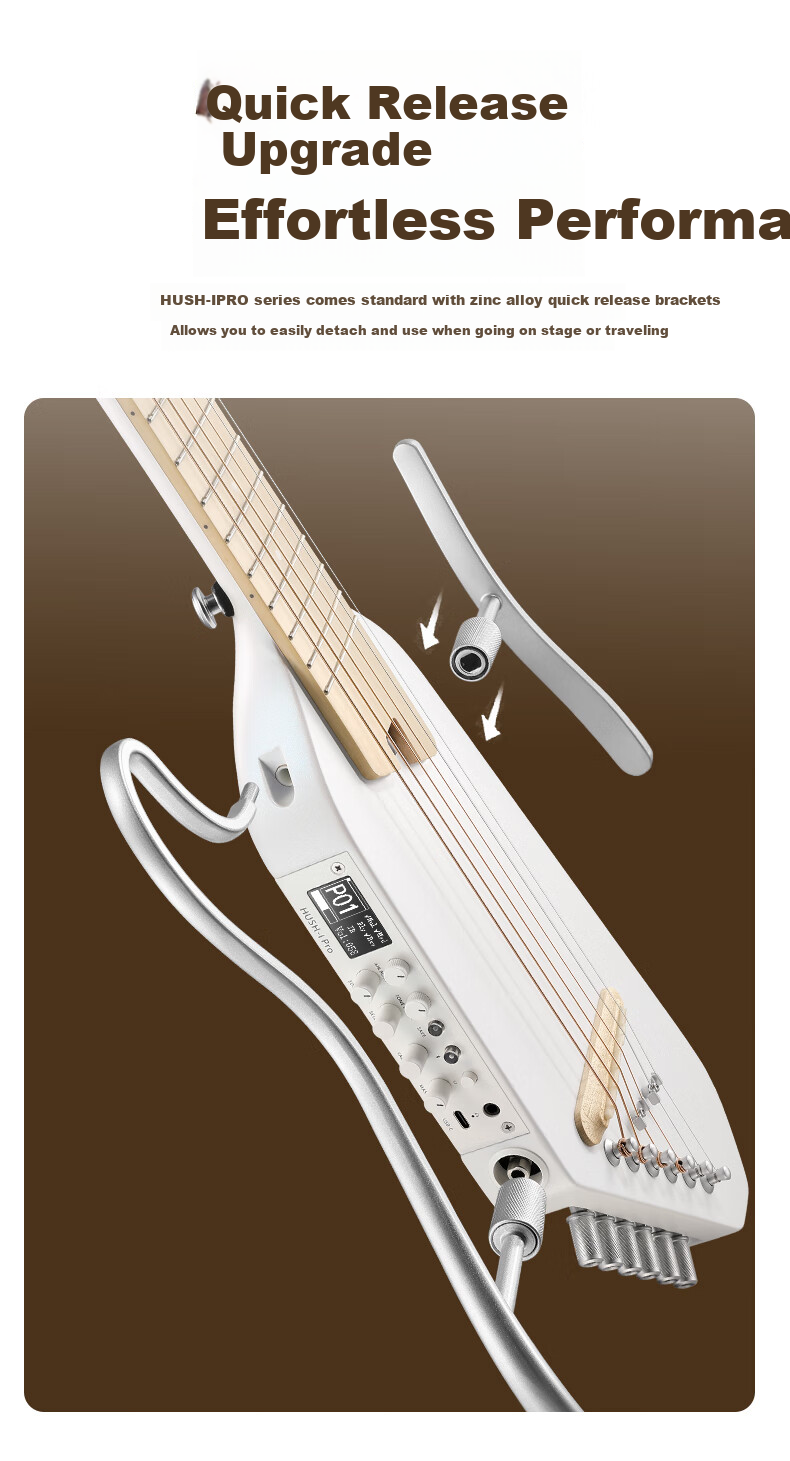 DONNER HUSH-I Pro Silent Acoustic Guitar Pro Portable Smart Folk Guitar Sunset Color 18