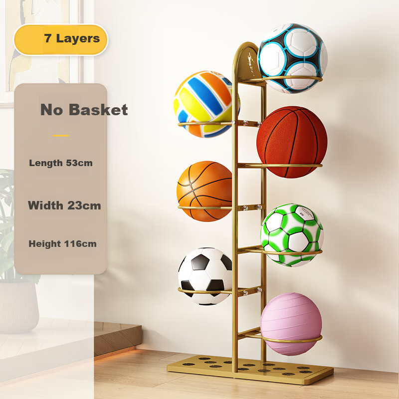 Leaijia Basketball Hoop Storage Rack Indoor Home Volleyball and Badminton Storage Basket Student Ball Rack Sports Equipment Organizer