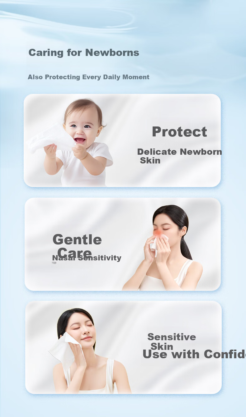 COROU Facial Tissue 3-Ply Large Size S 120 Sheets x 5 Packs Baby Soft Tissue Wet Wipes Cloud Soft Tissue Cream Paper Full Box 9