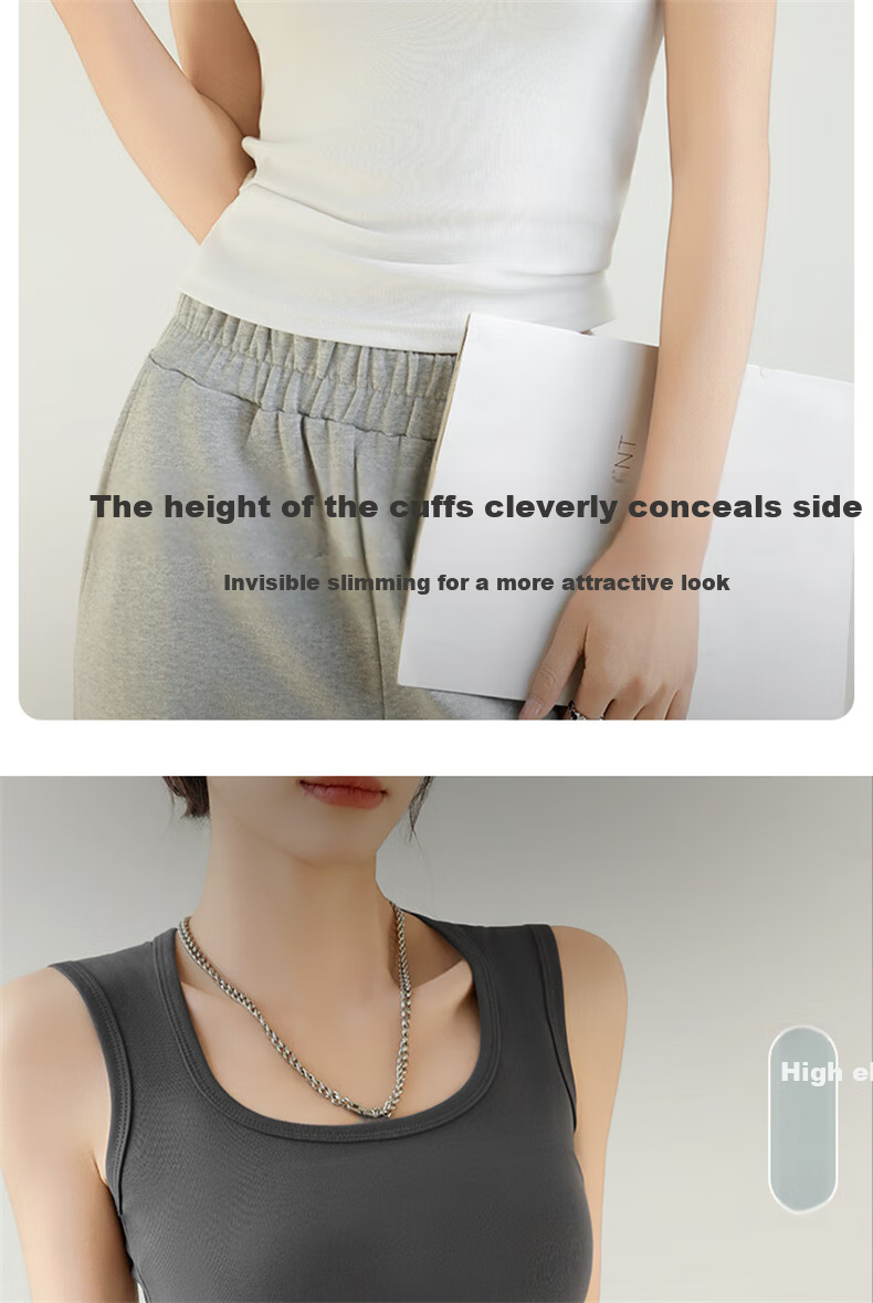 LangSha Spicy Girl Women's New Racerback Camisole Wide Shoulder Strap Slim Fit Sleeveless Top for Layering and Outerwear 5