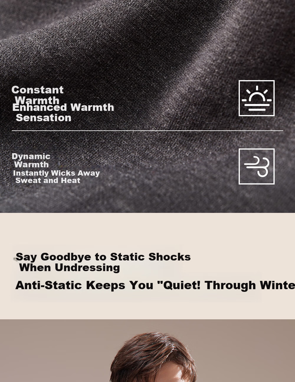 Urban Beauty [Tencel Modal] Thermal Underwear Set for Men Autumn Long Johns and Shirt, German Velvet Heat-Generating, Fleece-Lined, Thickened Autumn Winter New Arrival 4