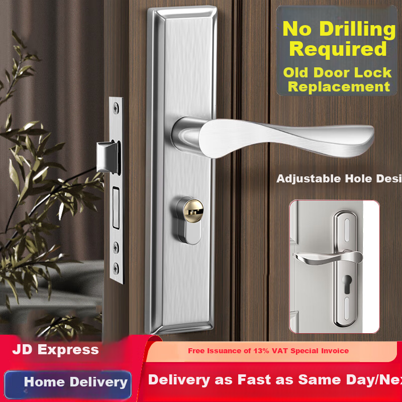 Chugong Universal Household Door Lock Bedroom Door Handle Indoor Wooden Door Lock Adjustable No Drilling Required 24 Handle 1