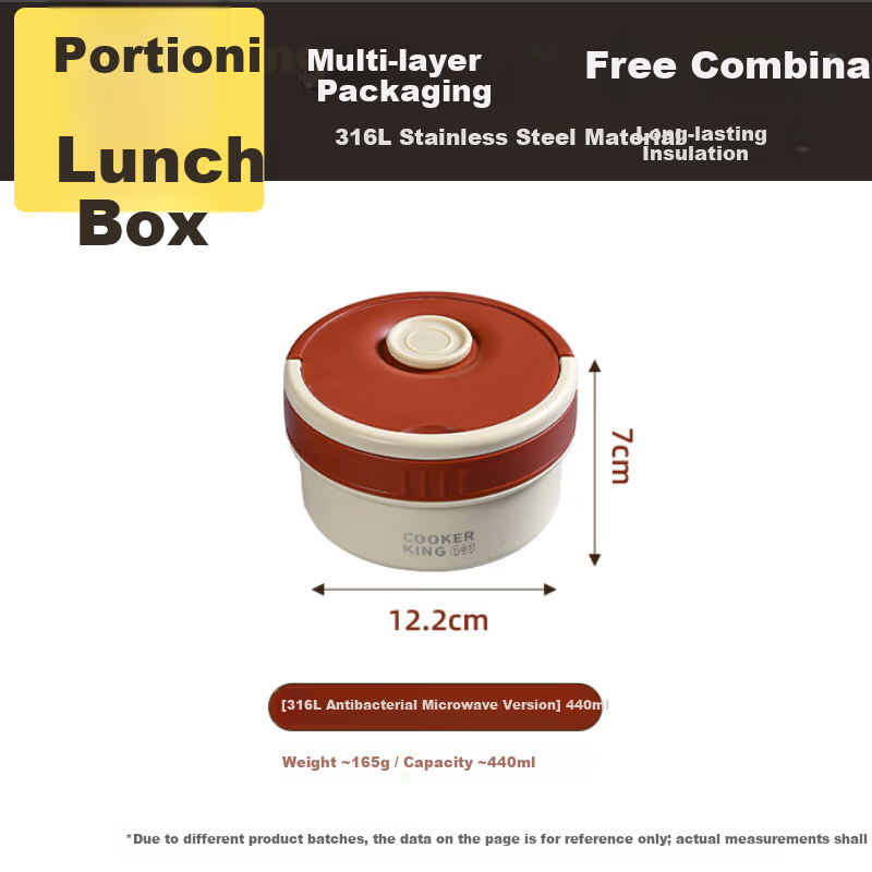 Chuida Huang 316L Stainless Steel Inner Liner Insulated Lunch Box Large Capacity Microwaveable Sealed Portable Bento Box for Office Workers