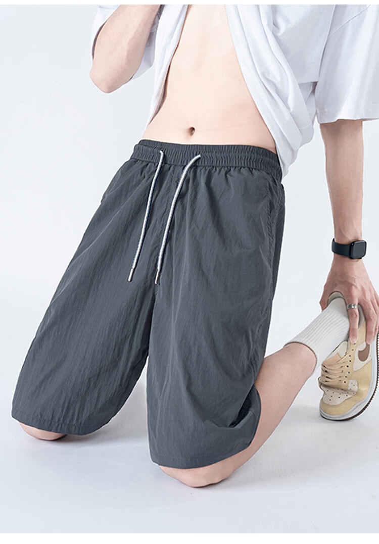 GLM Men's Summer Loose Comfortable Shorts, Wearable Outside, Five-Point Chinese Style Basketball Running Pants 11