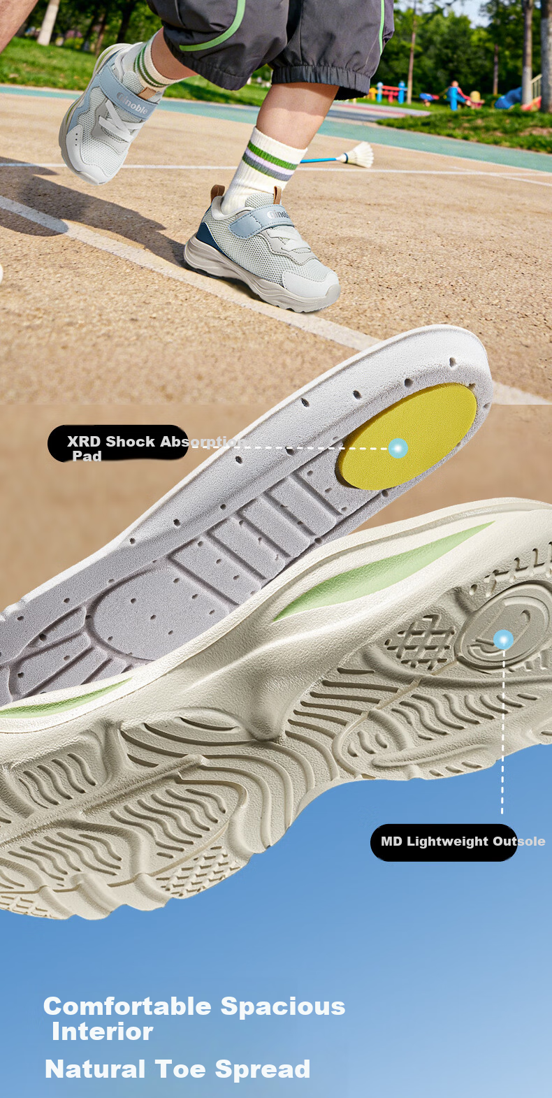 Ginoble 2026 Summer Kids Breathable Mesh Walking Shoes for Toddlers 1-5 Years Unisex GW1881 Misty Blue 9