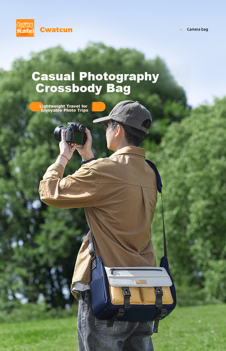 CWATCUN Kaden Single Shoulder Camera Bag Waterproof Outdoor Travel Crossbody Storage Digital Camera Accessory Bag 2