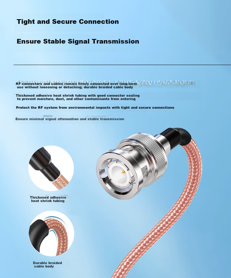 BOYANG BNC Male to BNC Male RF Cable 50 Ohm 5m High Frequency RG316 Ultra-Flexible Silver-Plated Shielded SFF50-1.5 High Temperature Wire (0-3GHz) BY-316-BNC-5 7
