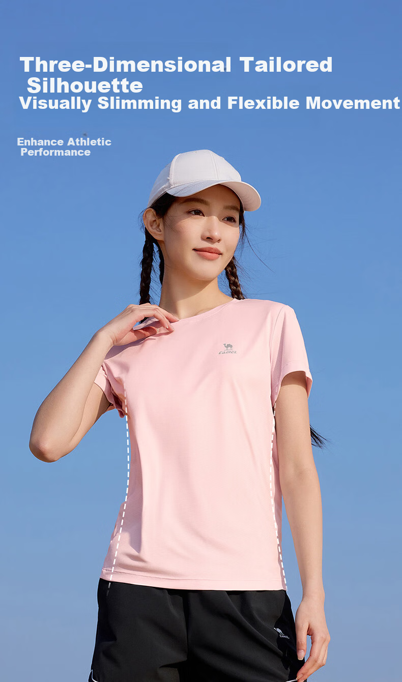 CAMEL Quick-Dry Running Sports T-Shirt Men Breathable Crew Neck Short Sleeve Top C16BAVL6077 Night Blue XL 3