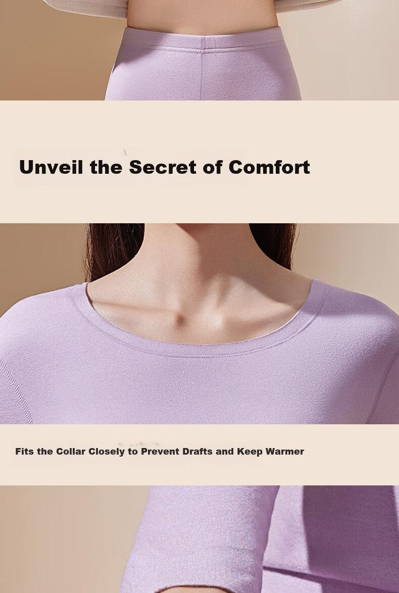 Urban Beauty [Goose Down Tencel] New Thermal Underwear Women Cashmere German Velvet Heating Fleece Thickened Autumn Shirt and Pants Set 8
