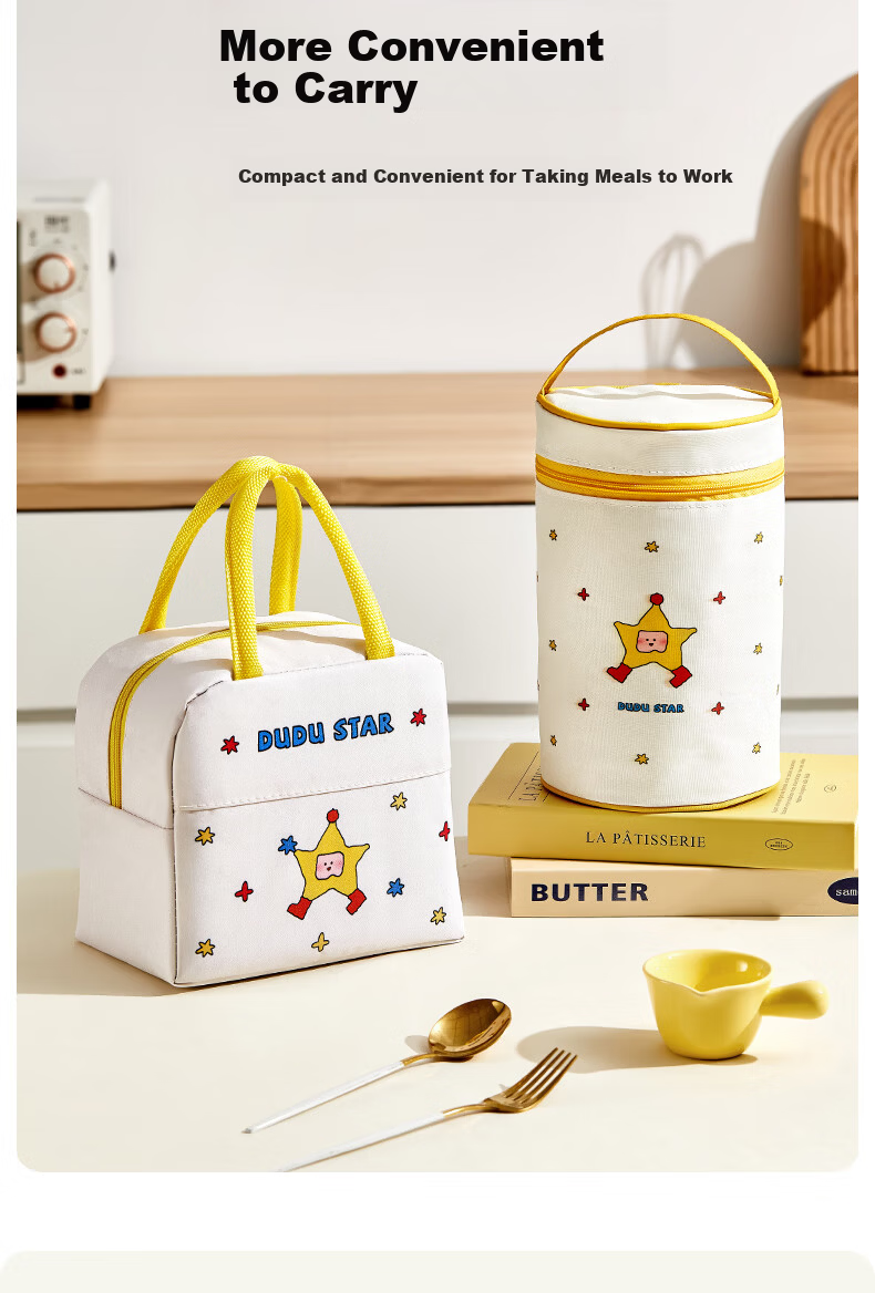 Cilock Lunch Box Tote Bag Insulated Waterproof Portable Bento Bag for Office Workers and Students 4
