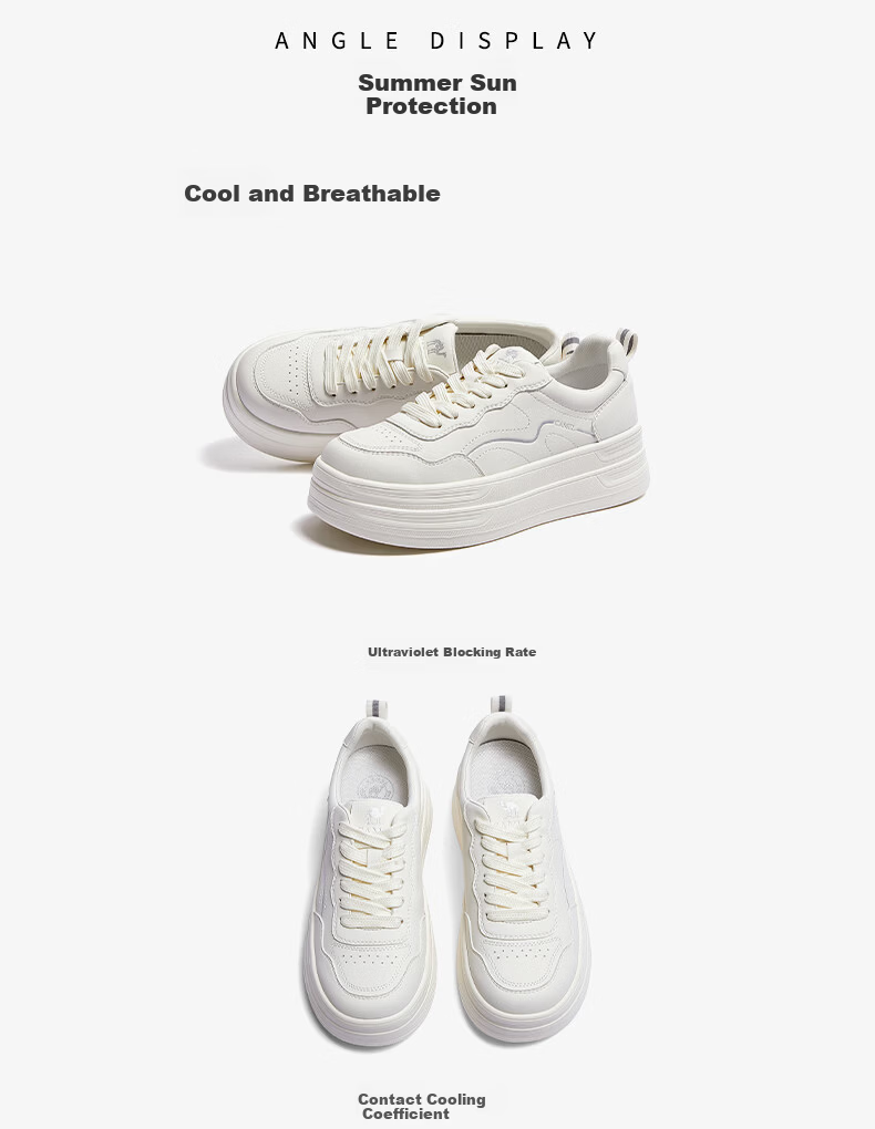 CAMEL Layered Shoes 2nd Generation Women's Versatile Patchwork Sports Casual Thick Sole Sneakers L26S255142 Off-White 38 18