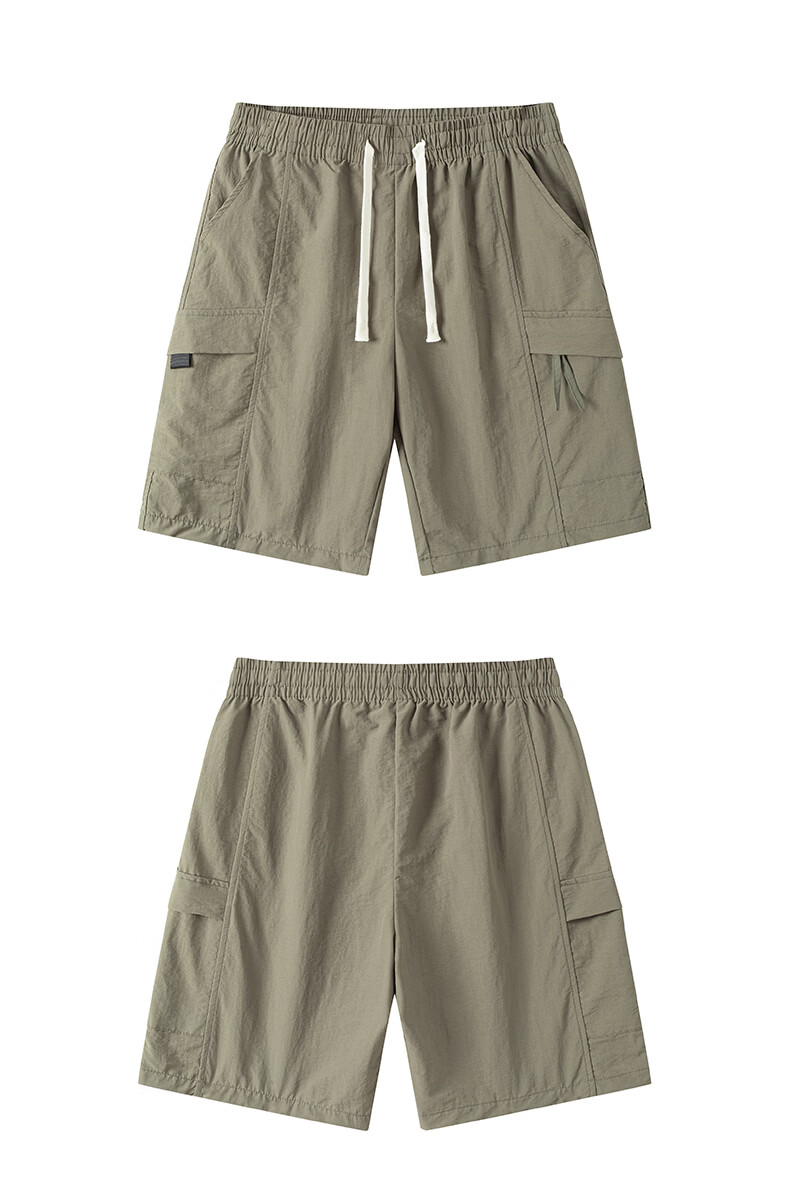 MULINSEN Men's Summer Loose Casual Comfortable Breathable Beach Shorts Military Green 3XL 17