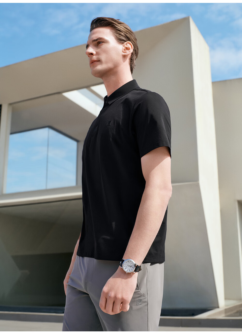 FILA Official Wang Yang Men's Knitted Short Sleeve Polo Shirt 2026 Summer Moisture-Wicking Quick-Dry Comfortable Top 21