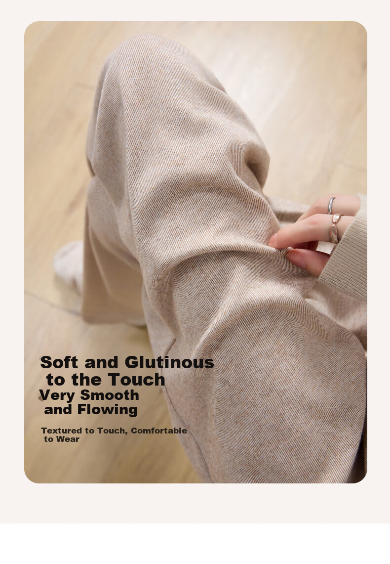 Langsha Soft Glutinous Rice Pants Women Autumn High Waist Straight Casual Floor-Length Loose Lazy Yamamoto Sports Pants 8