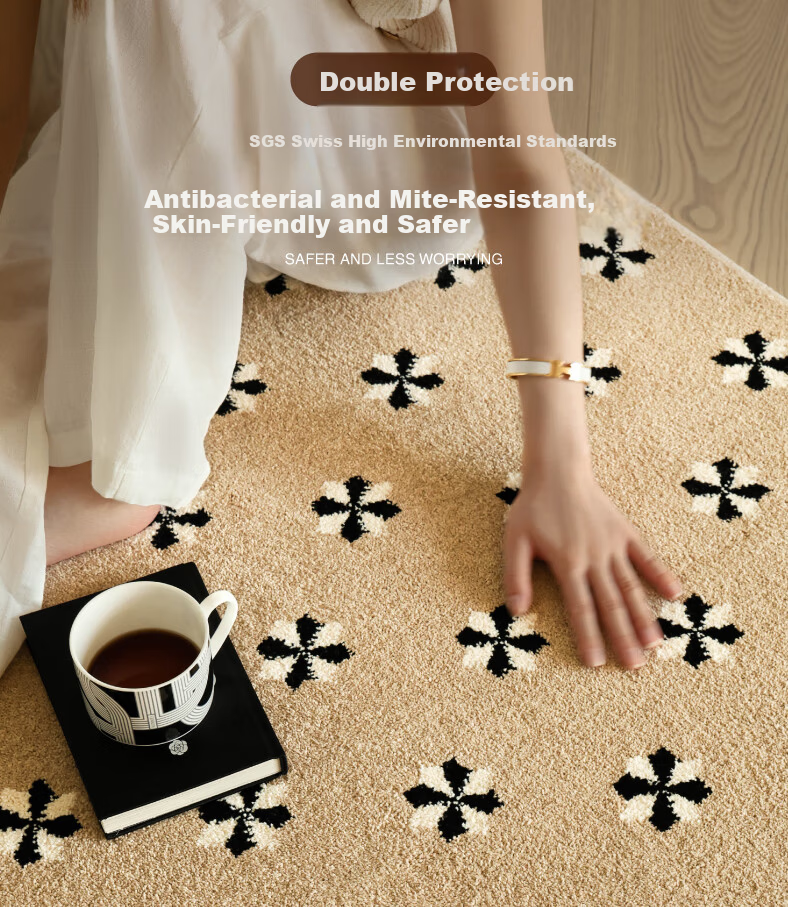 Saibosi Beautiful Champagne Gold Lucky Woven Entrance Mat, French-Style Non-Absorbent Hallway Doormat, Foot Mat for Entryway, 80X120CM 16