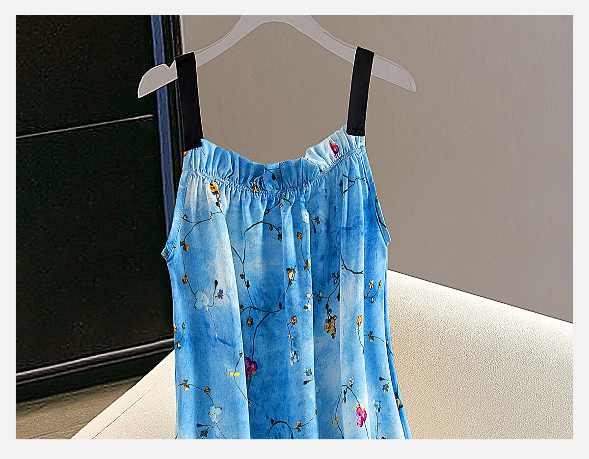 Cypress Loose Fit Dress 2026 Summer New Women's Pullover Printed Mid-Length Slip Dress 13