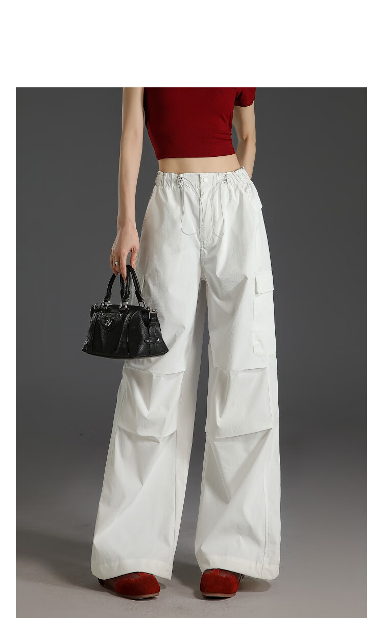 Demana UPF50+ Ice Silk Summer UV Protection Work Pants Drawstring Wrinkle Pocket Casual Pants for Women 11