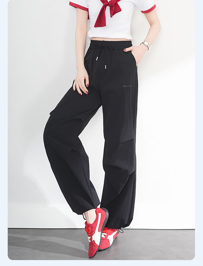 Langsha Women's Outdoor Work Pants Summer Thin Breathable Quick-Dry Ice Silk Sun Protection Tactical Hiking Straight-Leg Trousers 23