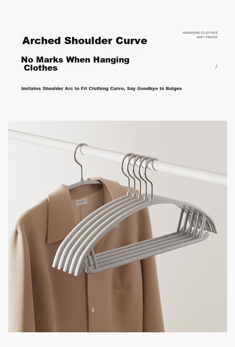 Bonny Home Eco-friendly Resin Rubber Coated Hangers Apricot Color 5-Pack 2