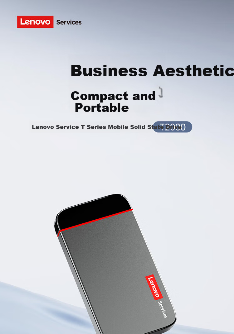 Lenovo 2TB Portable SSD USB 3.2 High-Speed 2000MB/s T2000 Series Compact External Hard Drive Nationwide Warranty 1