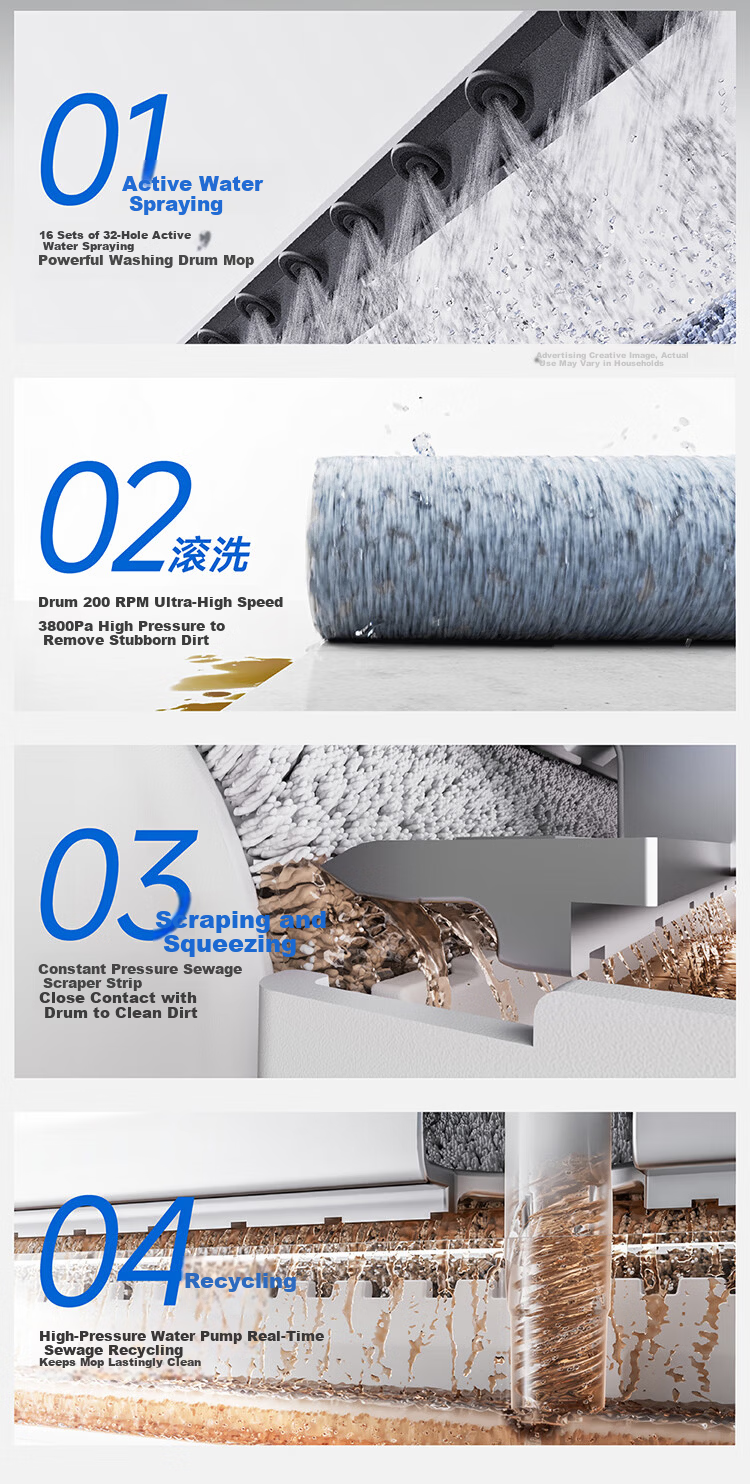 Ecovacs T90 PRO Robot Vacuum Cleaner - New Release, 4-in-1 Vacuum, Mop, Wash, Dry with Automatic Cleaning, Dust Collection, Hot Water Mop Washing, Hot Air Drying, Drum Water Washing, and Water Supply  11
