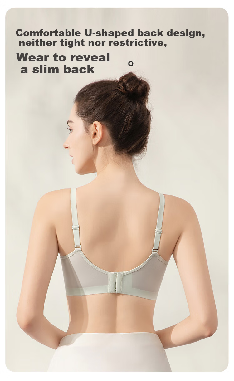 Ordifen Women's Breathable Deep V Small Bust Mango Cup Soft Underwire Push-Up Side Support Bra XBHA18 12