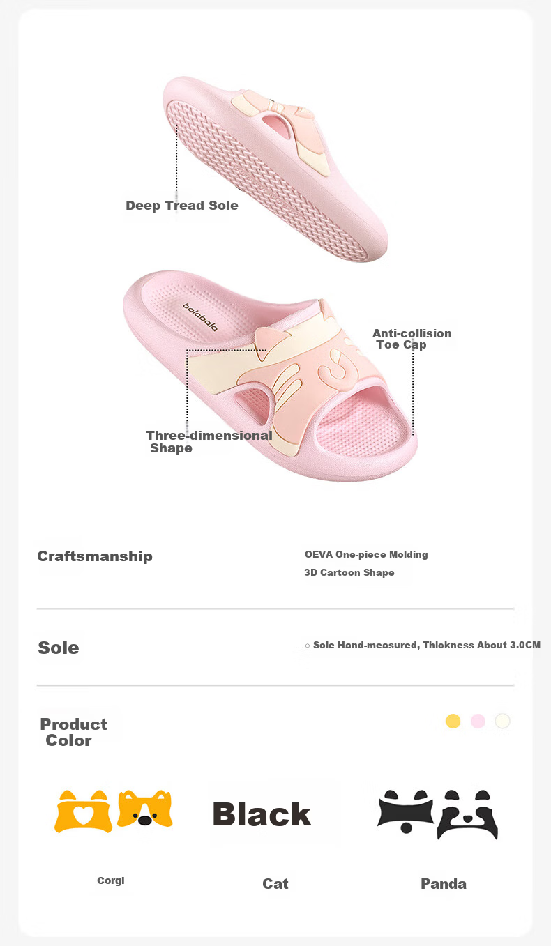 Balabala Kids Cartoon Summer Indoor Bathroom Cute Boys Girls Slippers Sandals for Older Children 3