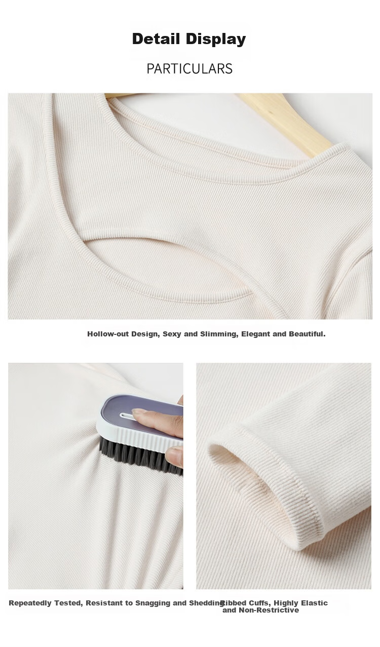 MiiOW Women's Round Neck Hollow Out Base Shirt 2025 Autumn New Simple 7A Grade Antibacterial Silk Protein Top 10