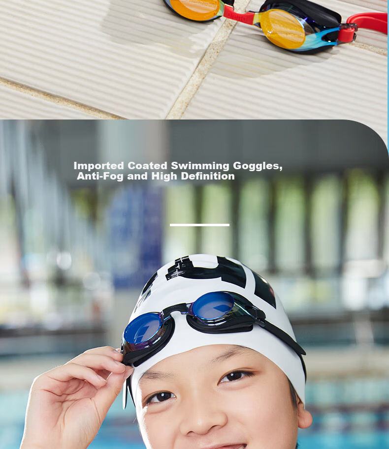 Arena Kids Swimming Goggles Japanese Imported Coated HD Anti-Fog Waterproof Professional Training Swim Goggles AGL710J-YCBU 1