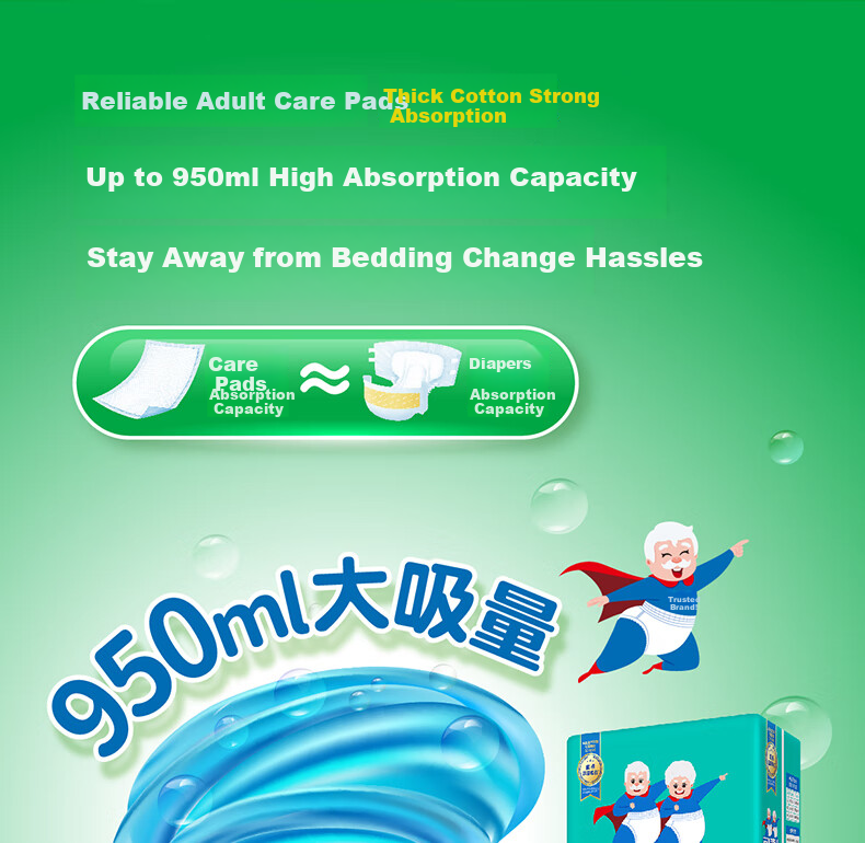 COCO Adult Care Pads XL 120pcs (60*90cm) Thickened Leak-Proof Elderly Incontinence Pads Maternity Bed Pads Mattress Protector 1