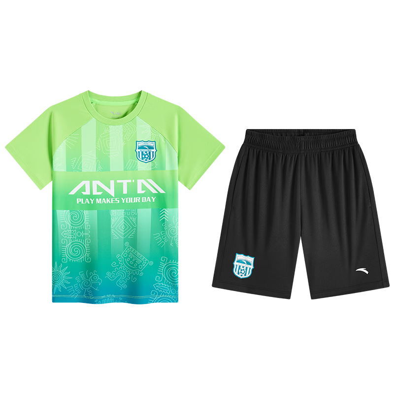 Anta Kids Boys Football Match Set 2026 Summer Breathable Youth Jersey Short Sleeve Shorts A52622203