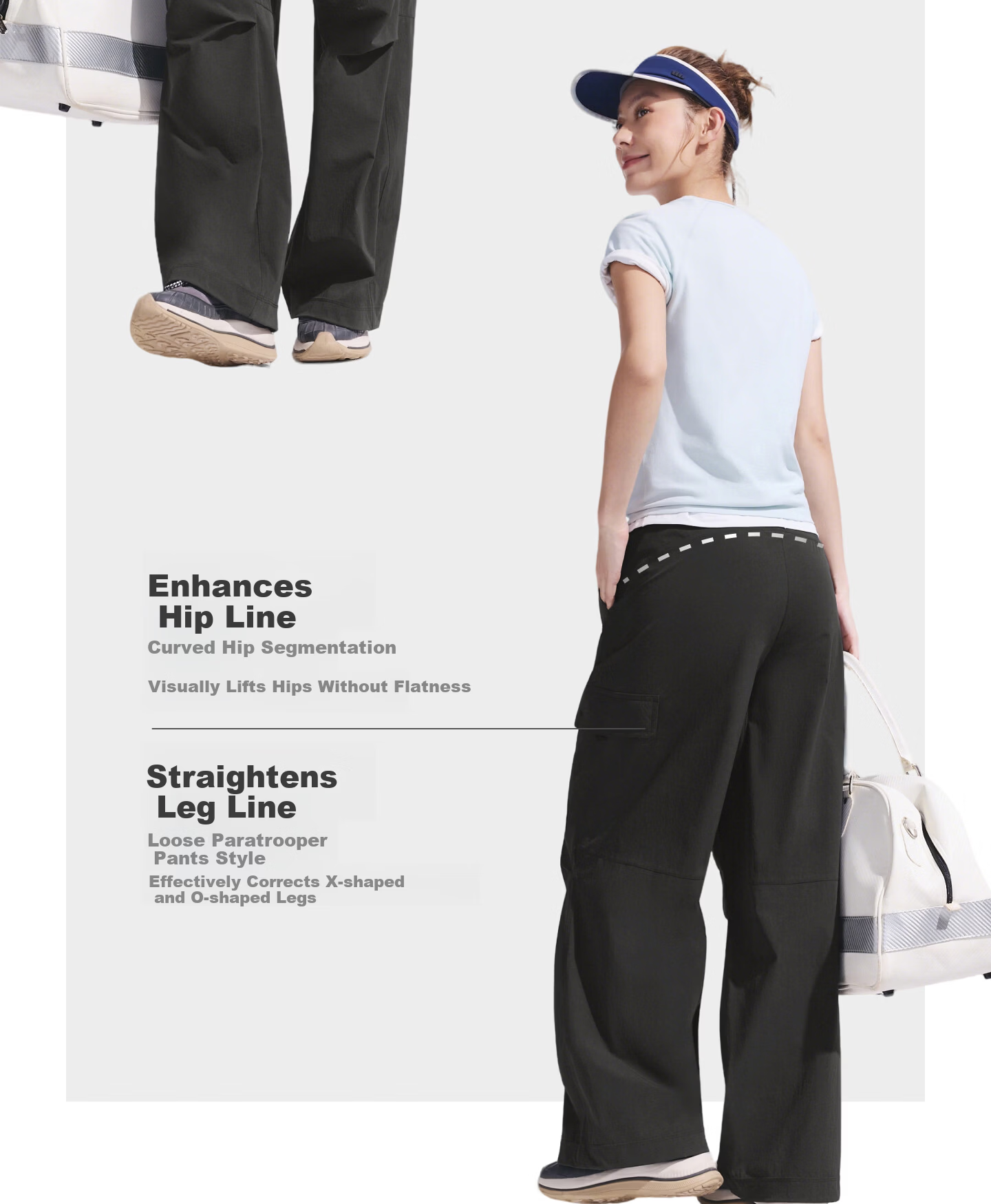 Beneunder Workwear Paratrooper Pants Hiking Casual Loose Wide-Leg Sun Protection Pants for Women WR247 19