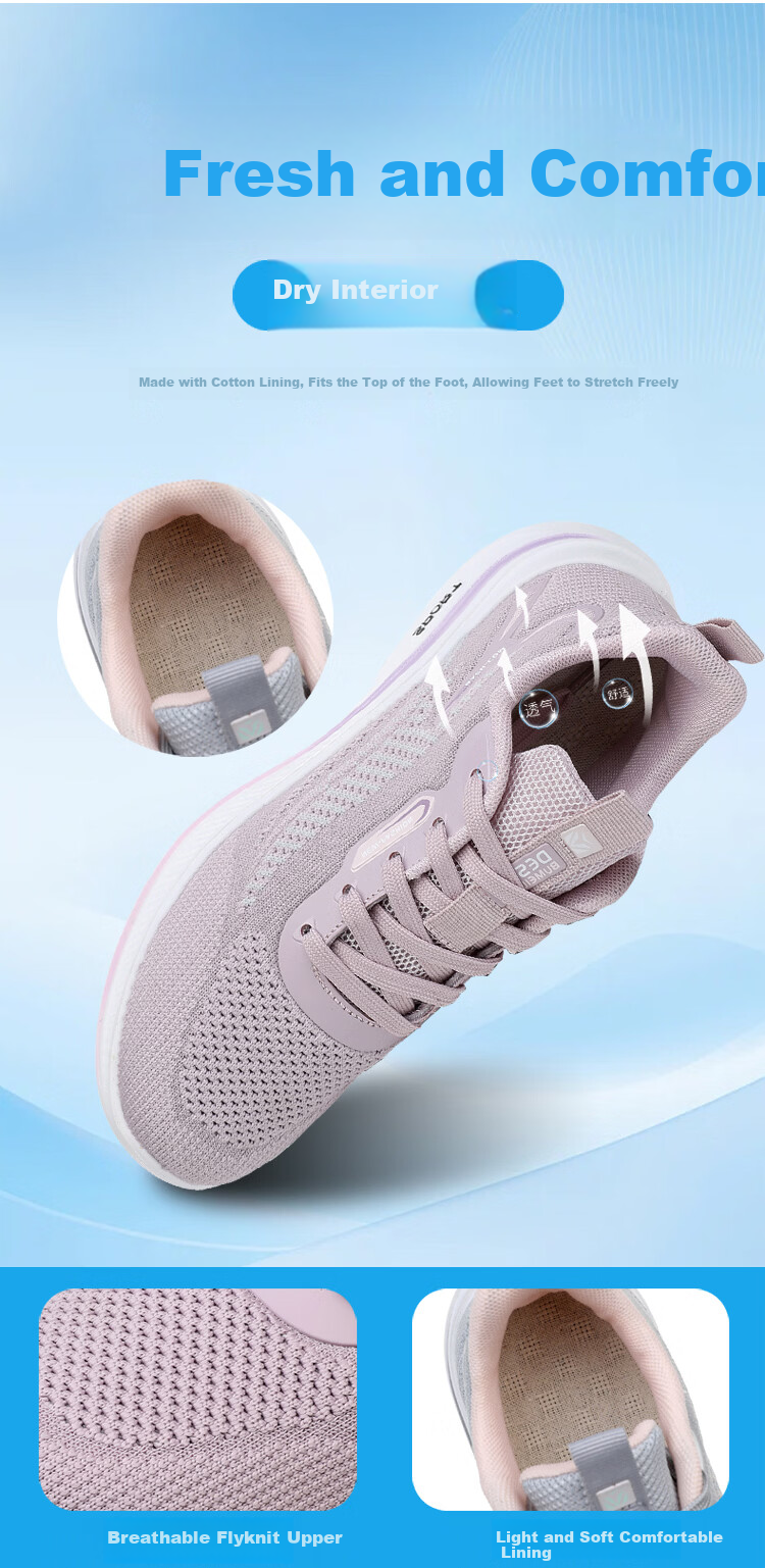 BURUIJING Women's Breathable Mom Sports Casual Shoes Non-slip Old Beijing Cloth Shoes 61129 Pink Size 40 8