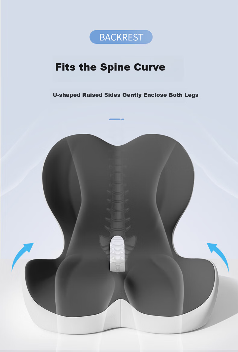 Yuzhaolin Office Lumbar Support Seat Cushion Integrated Backrest Hemorrhoid Relief Chair Cushion Ergonomic Hip Protection Seat Pad 7
